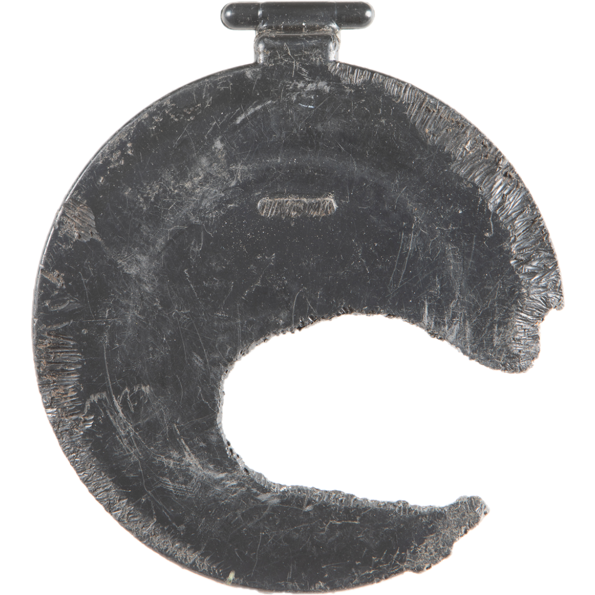 Chewed plastic non-return valve flap