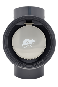 Rat-Proof Flap OUT installed in a non-return valve